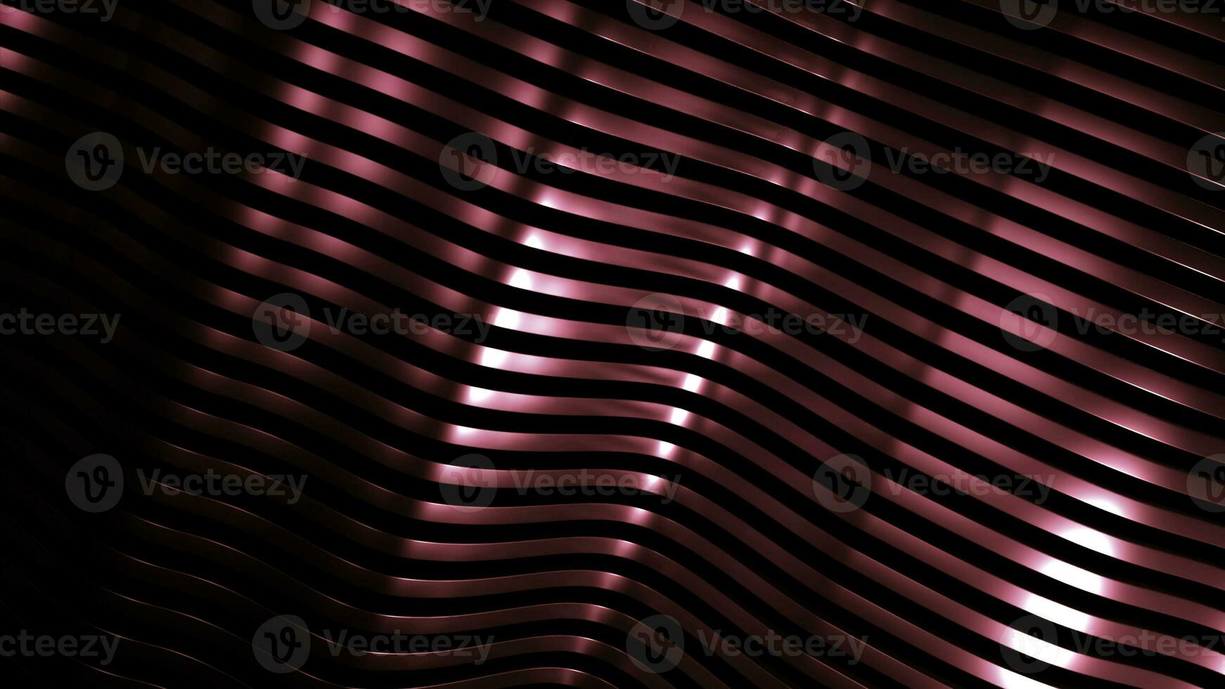 Abstract wavy metal narrow stripes. Design. Light flare on moving same size lines. photo