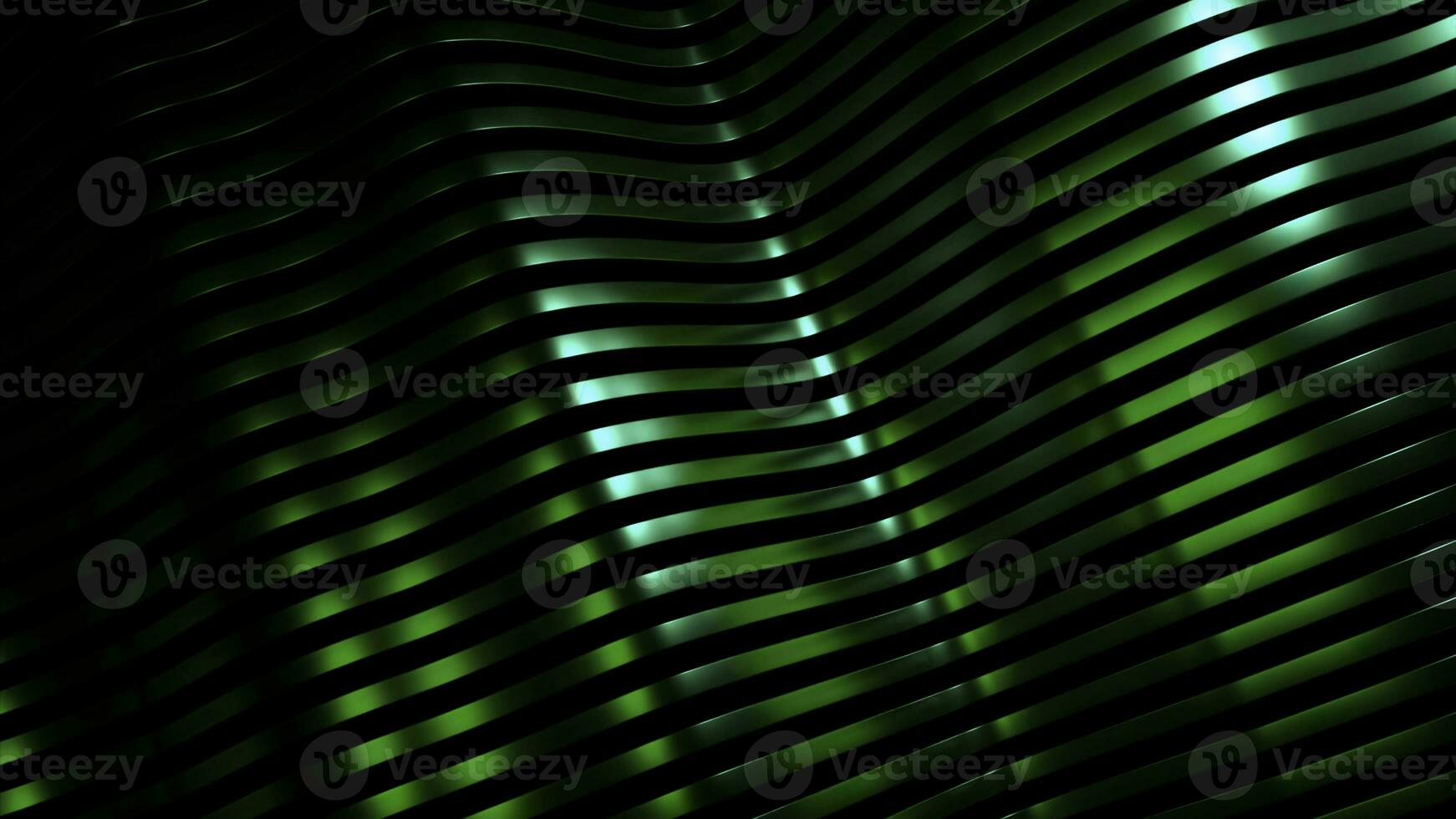 Abstract wavy metal narrow stripes. Design. Light flare on moving same size lines. photo