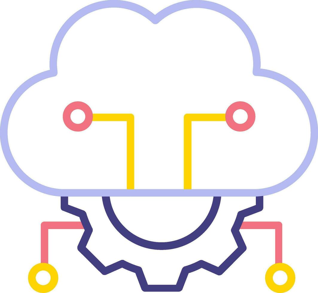 Cloud Server Settings Vector Icon