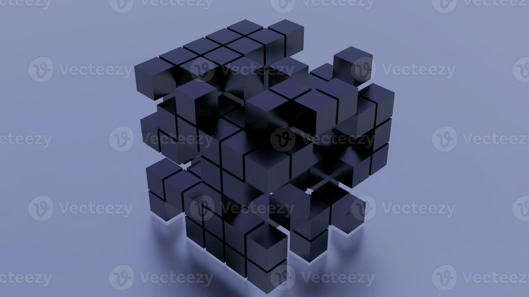 Grey background. Motion. A light cube-toy that needs to be assembled understands animation on its own. photo