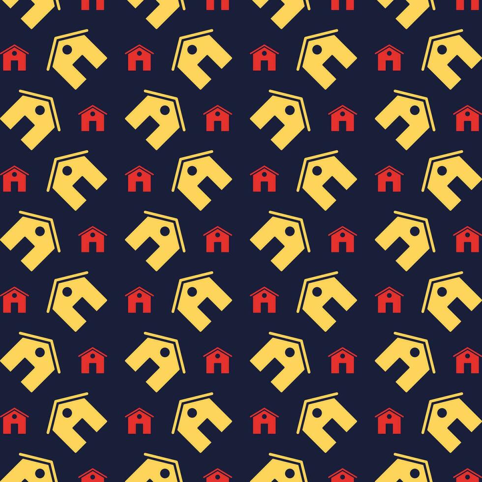 Home blue background trendy repeating colorful pattern vector illustration