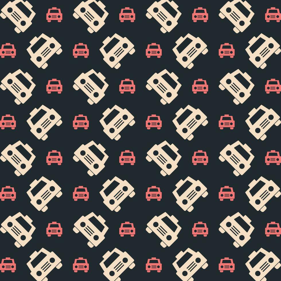 Taxi black background trendy repeating colorful pattern vector illustration