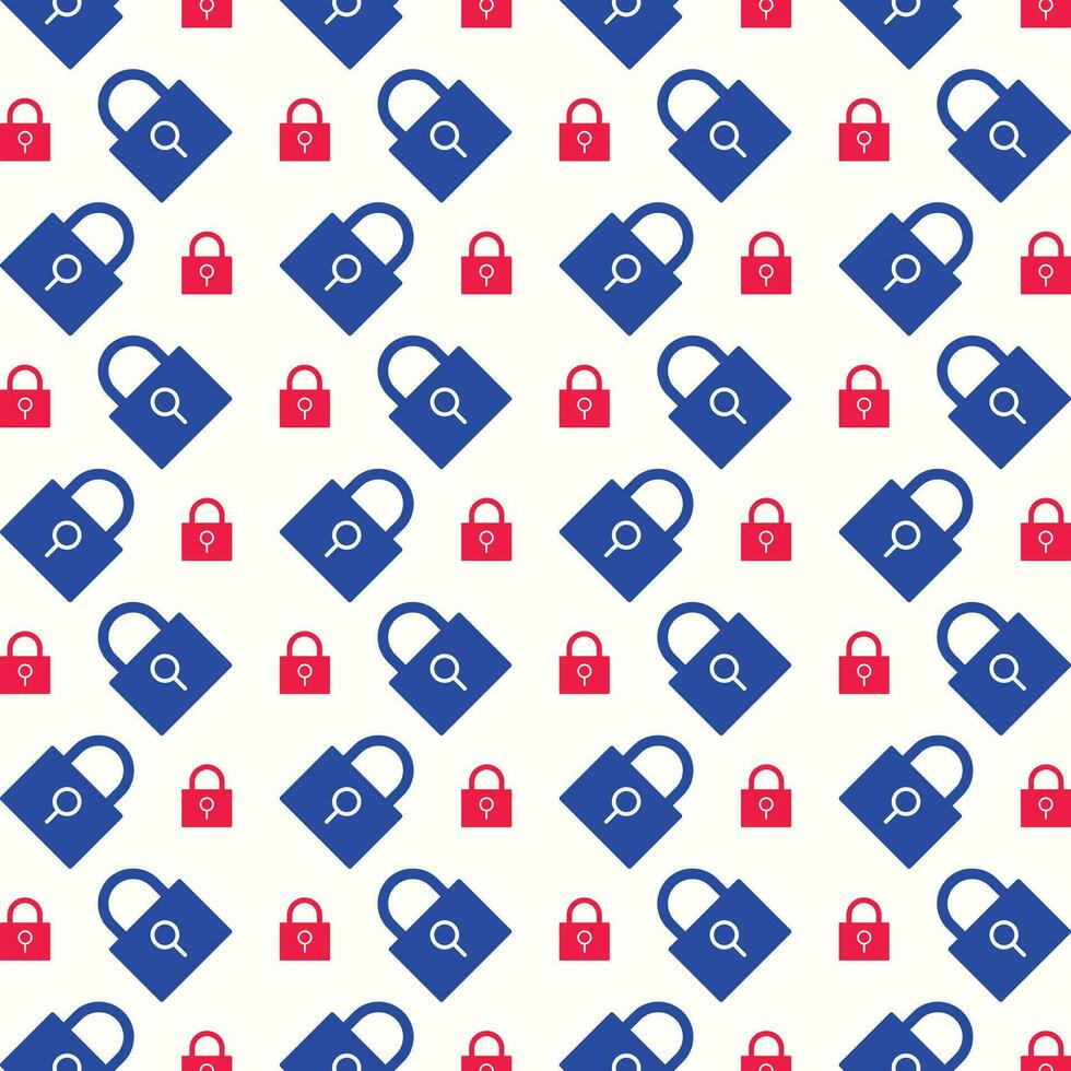 Lock creative design repeating trendy pattern vector illustration background