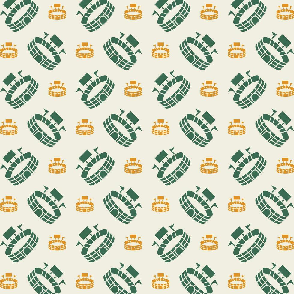Stadium green yellow concept trendy repeating pattern vector illustration background