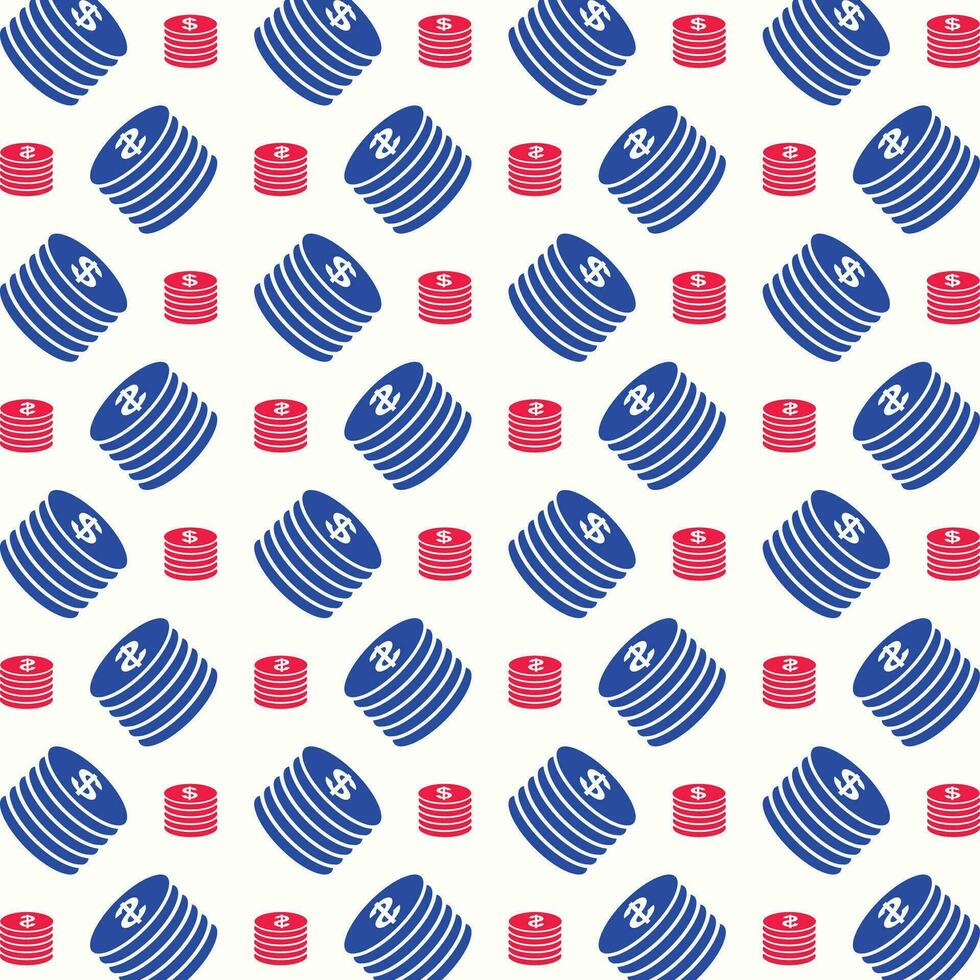 Coins creative design repeating trendy pattern vector illustration background