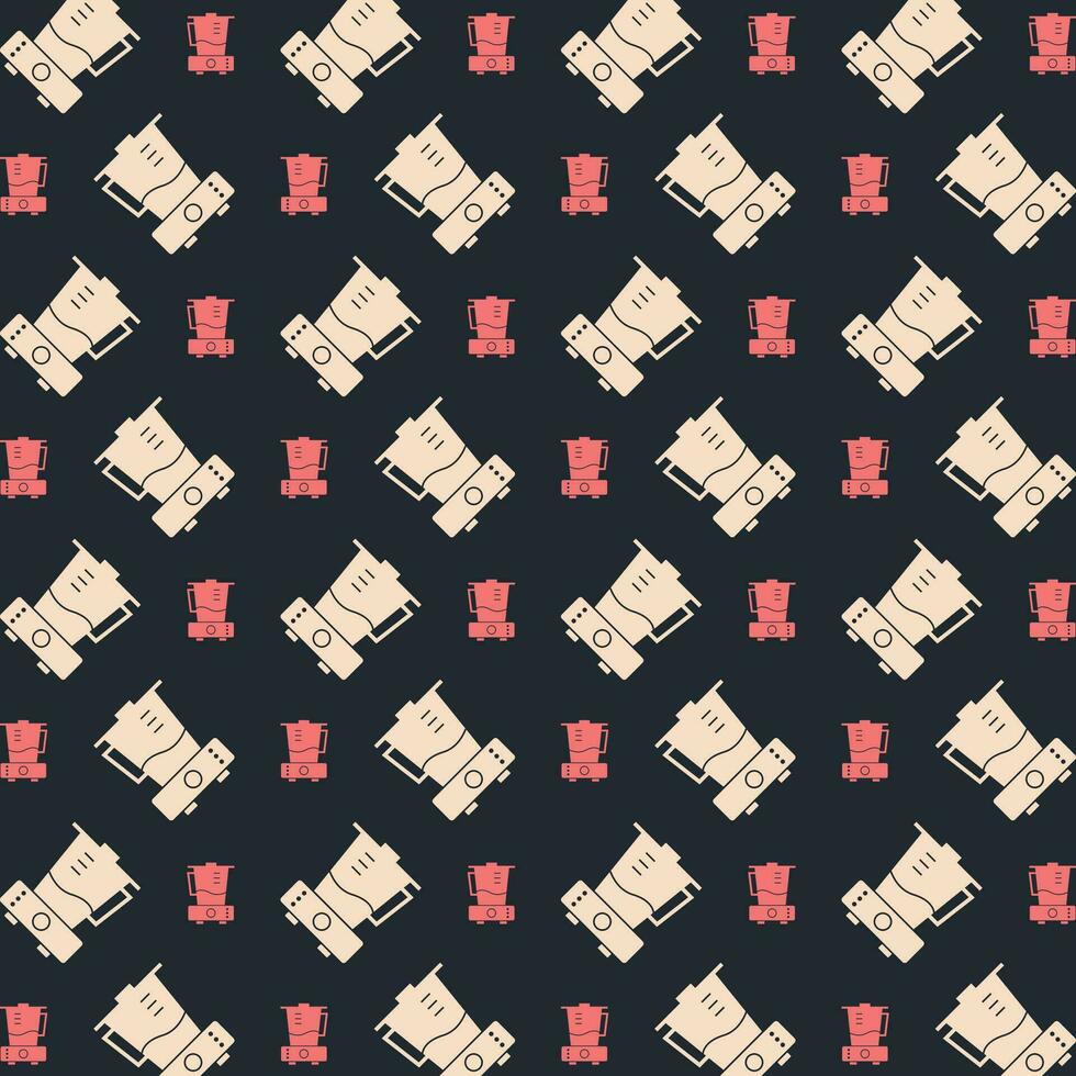 Juicer black background trendy repeating colorful pattern vector illustration
