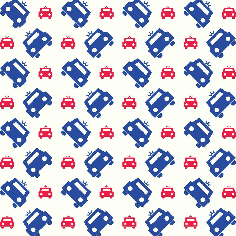 Police Car creative design repeating trendy pattern vector illustration background