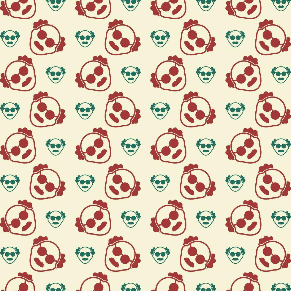 Male Scientist red green trendy vector design repeating pattern illustration