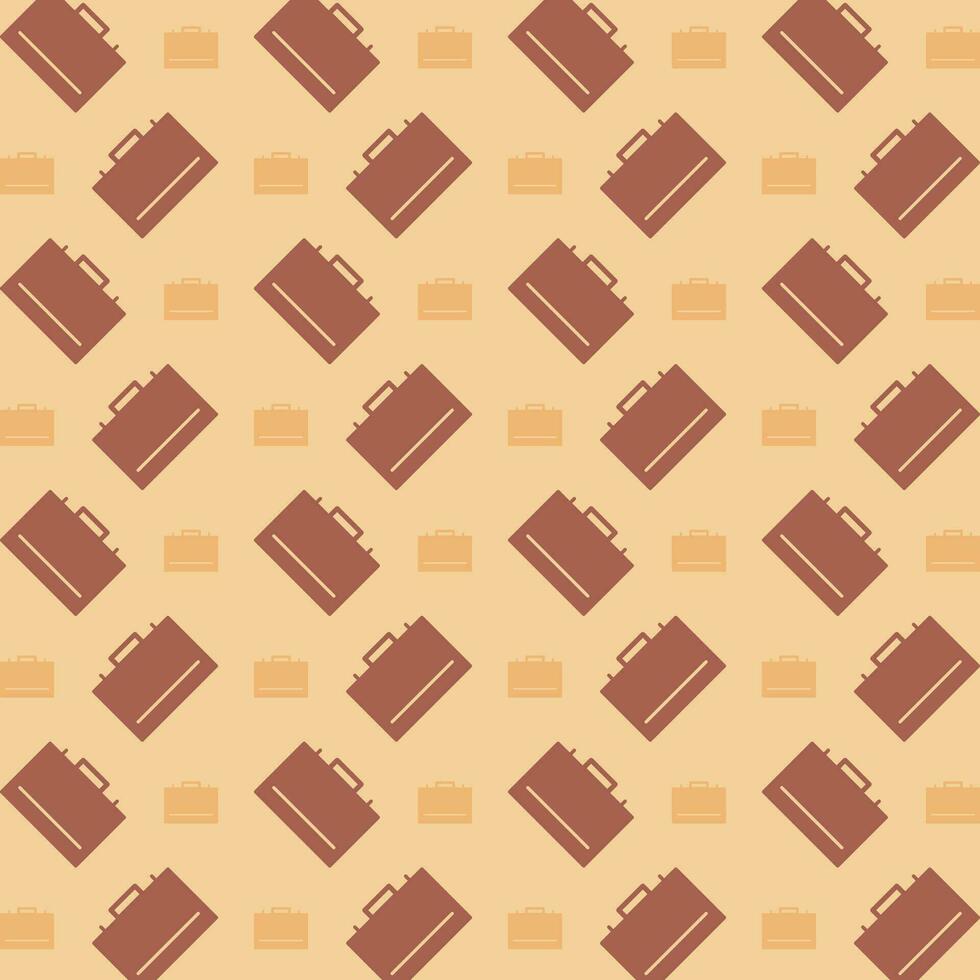 Briefcase trendy design brown repeating pattern vector illustration background
