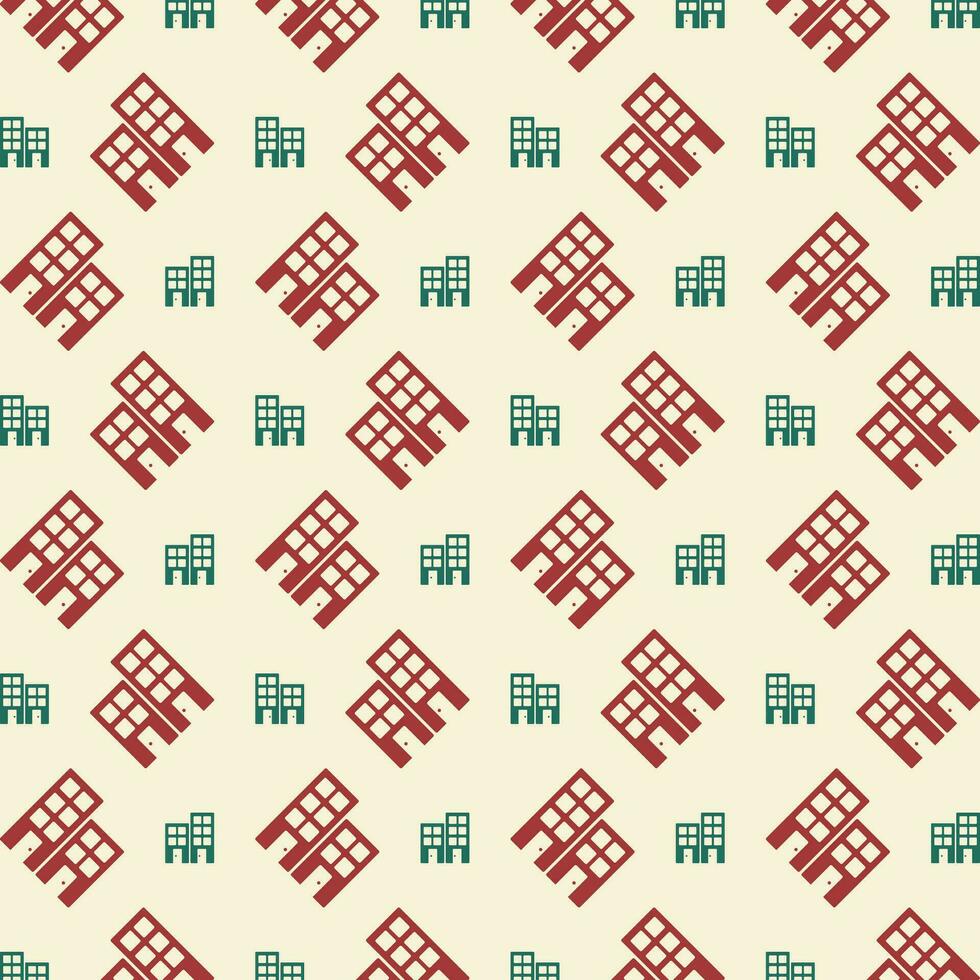 Office red green trendy vector design repeating pattern illustration background