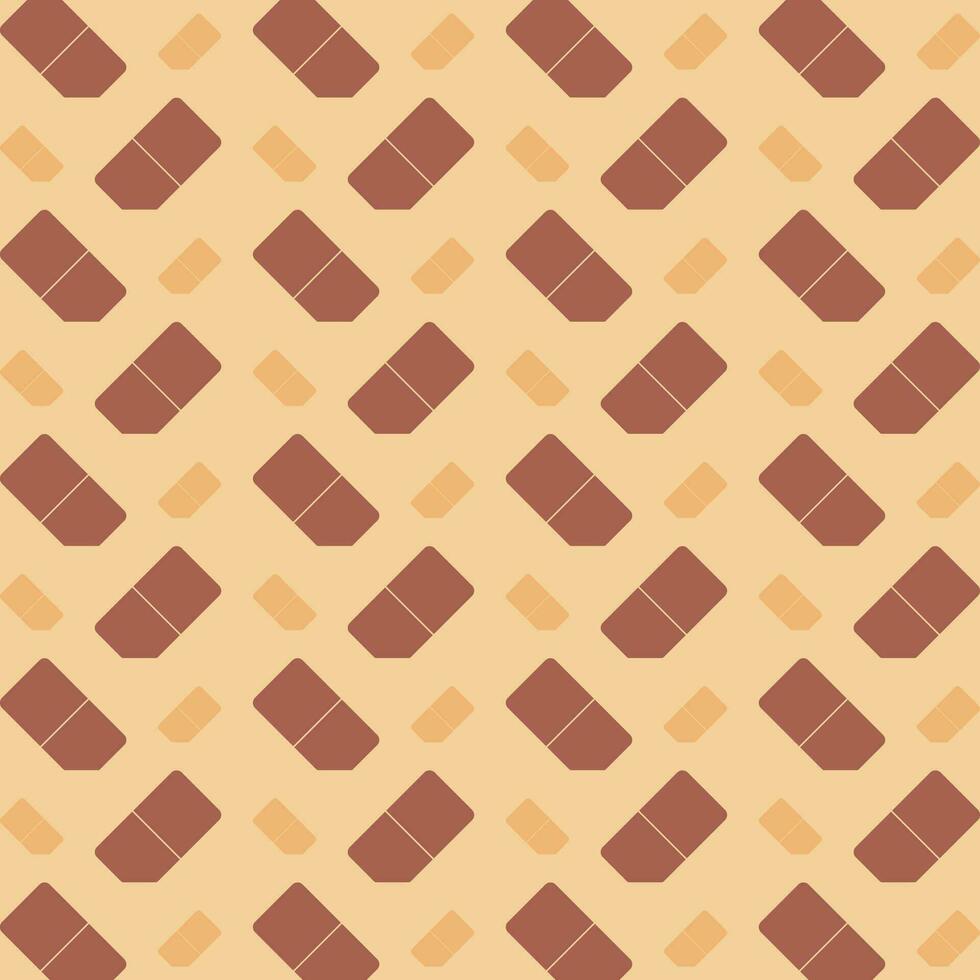 Eraser trendy design brown repeating pattern vector illustration background