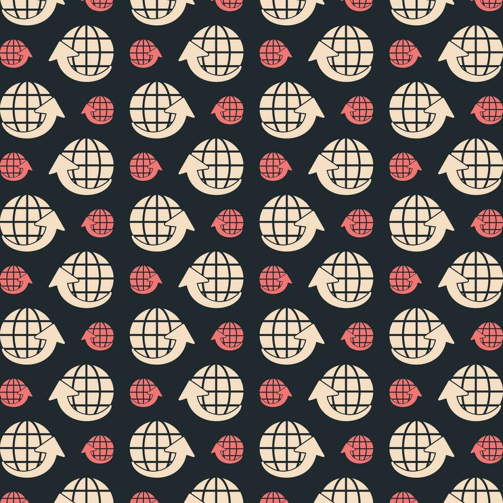 World black background trendy repeating colorful pattern vector illustration
