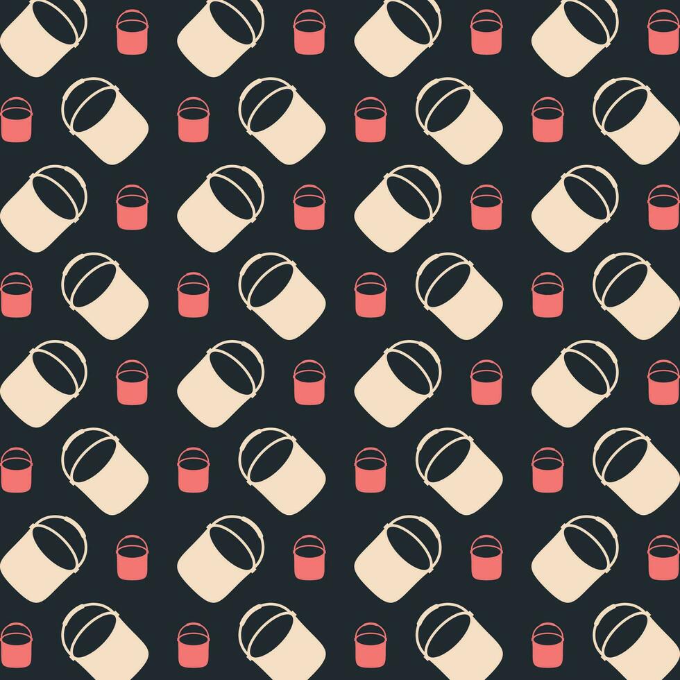 Pail black background trendy repeating colorful pattern vector illustration