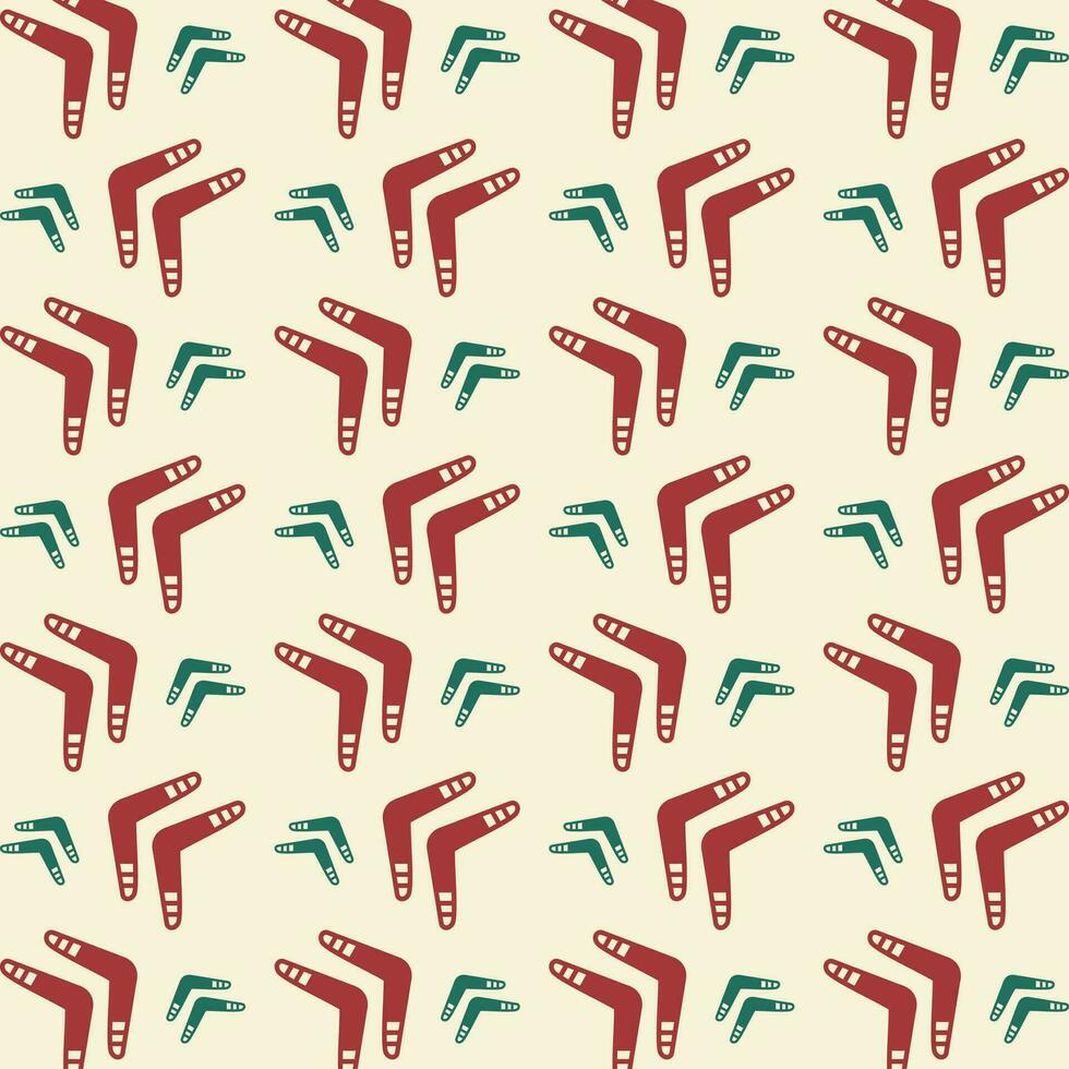 Boomerang red green trendy vector design repeating pattern illustration
