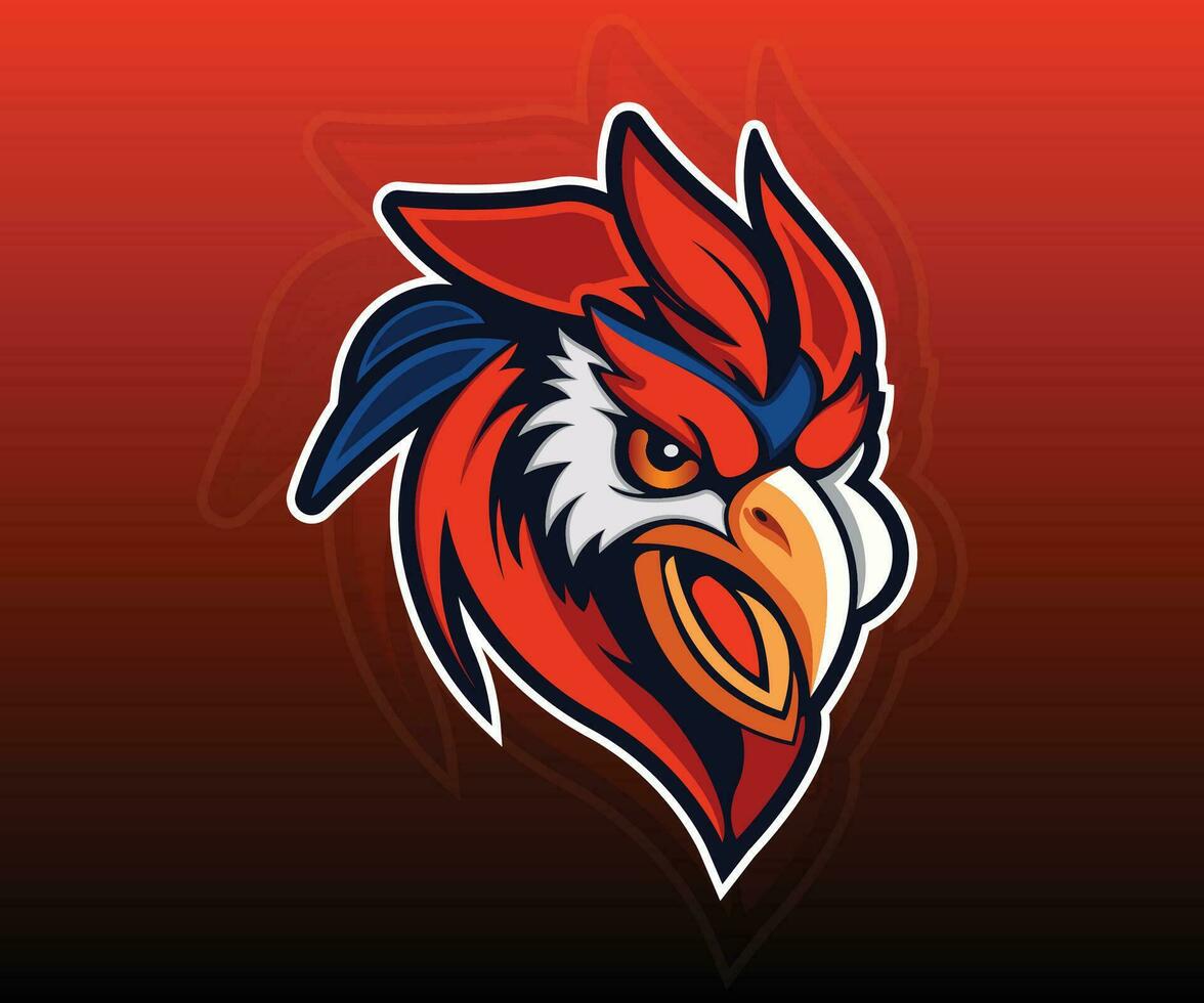 Chicken head mascot logo design vector