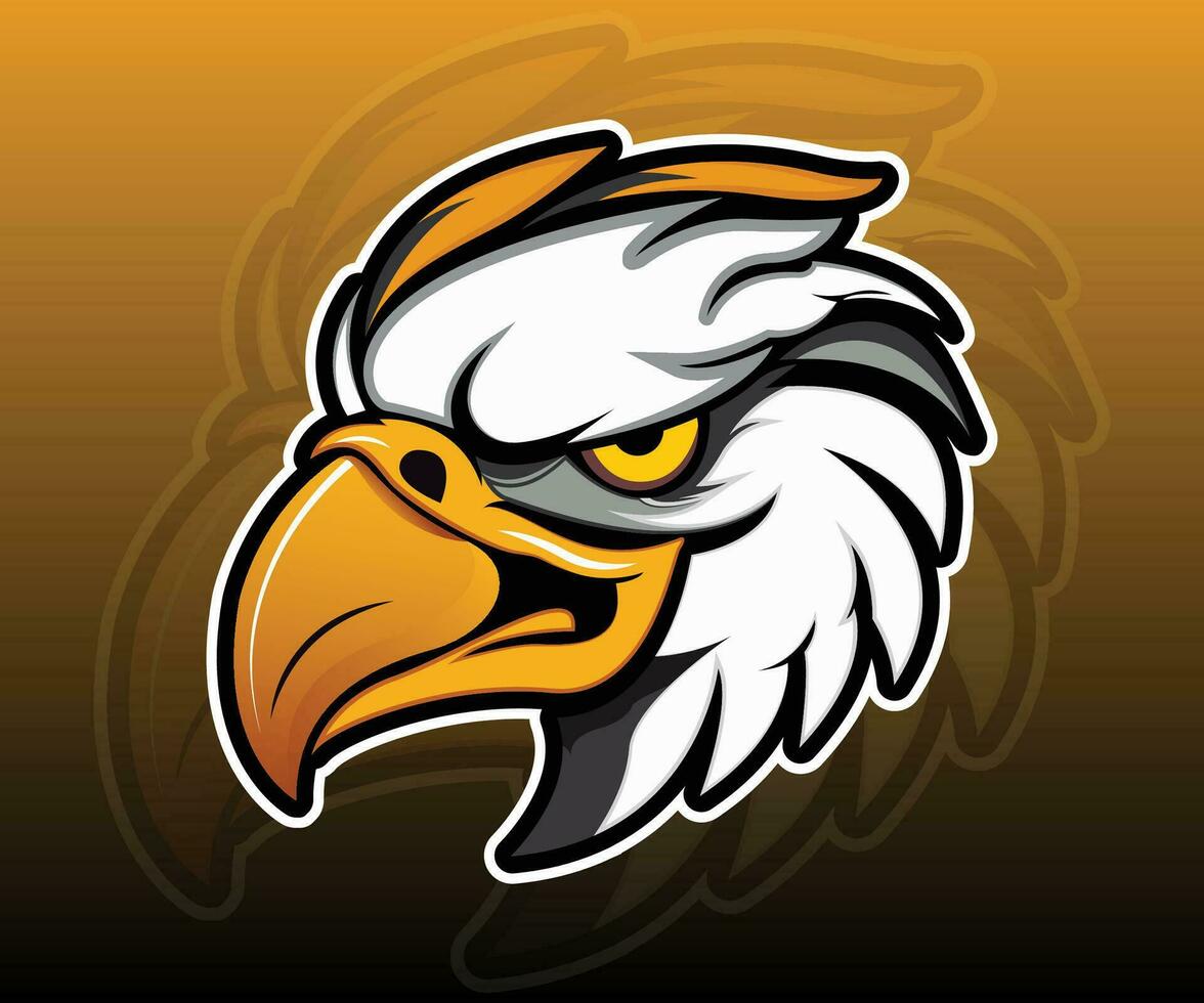 Eagle gaming mascot logo design vector