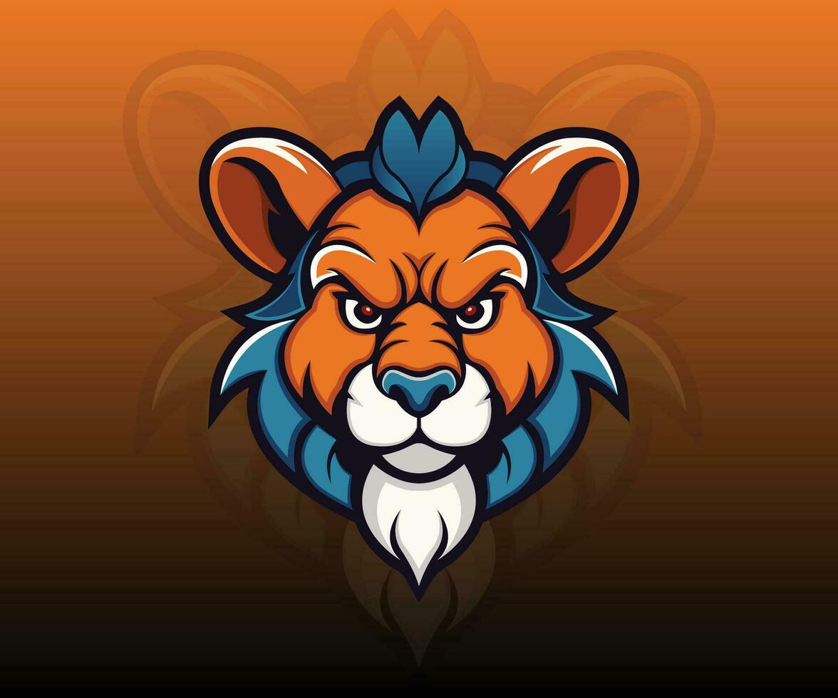 Tigre cabeza juego de azar mascota logo vector