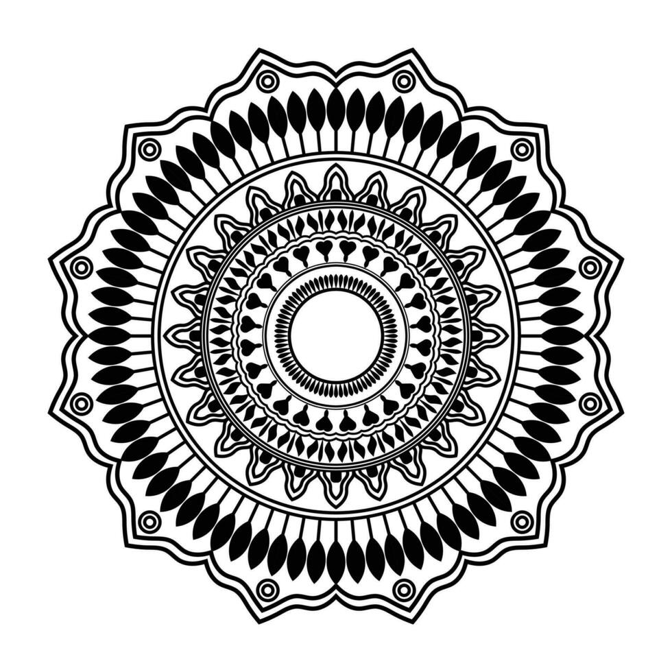 Black and white vector lineal mandala background design