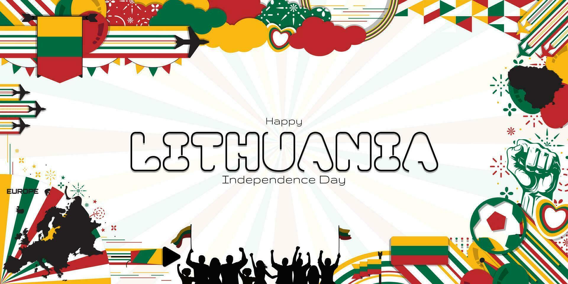 Happy Independence Day of Lithuania, illustration background design, national day vector