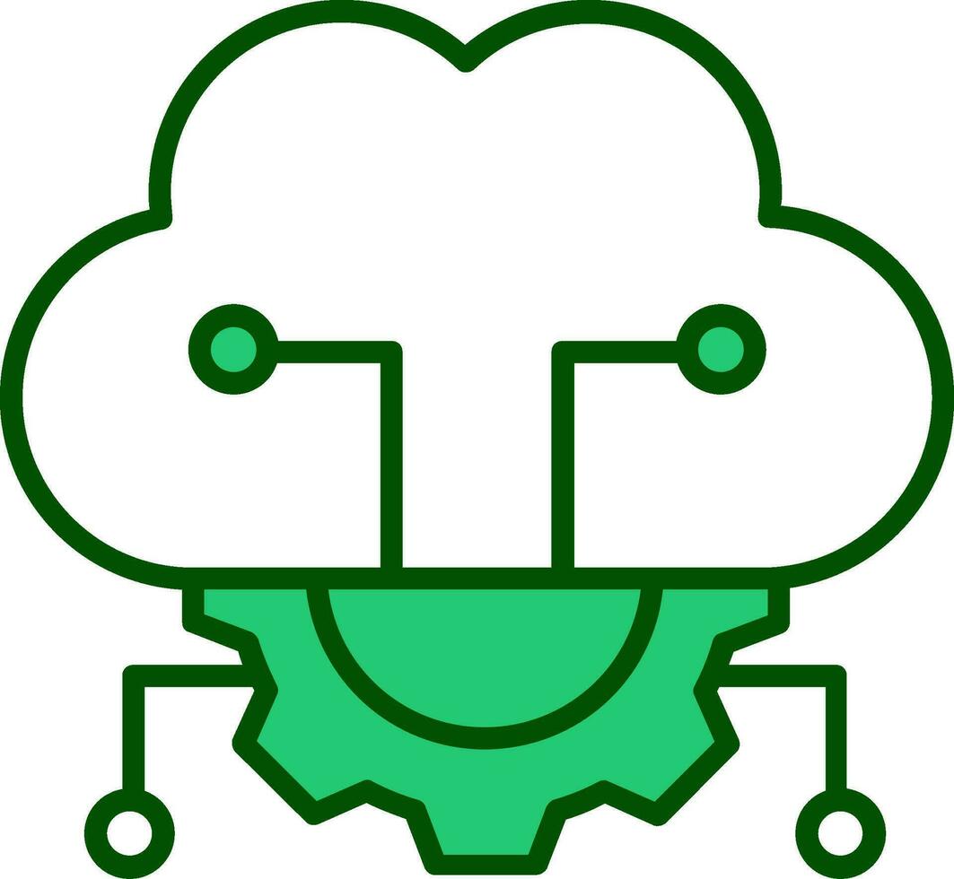 Cloud Server Settings Vector Icon