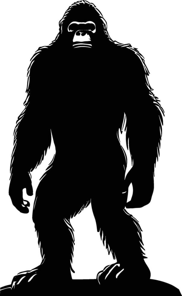 Bigfoot silhouette, Bigfoot illustration, Bigfoot isolated on white background vector