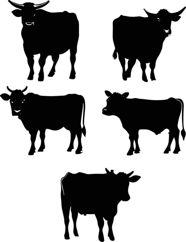 vaca colección - vector silueta