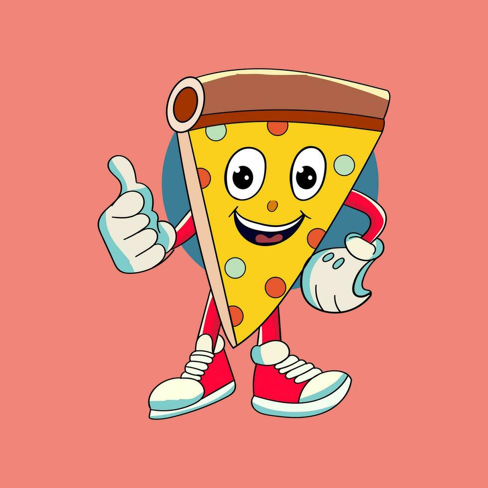 Pizza dibujos animados vector ilustración diseño