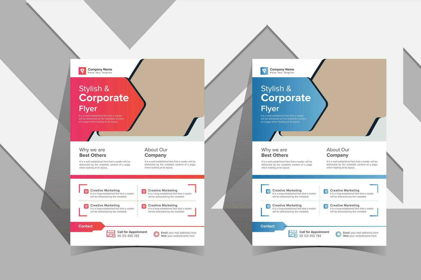 Minimal Corporate business flyer vector