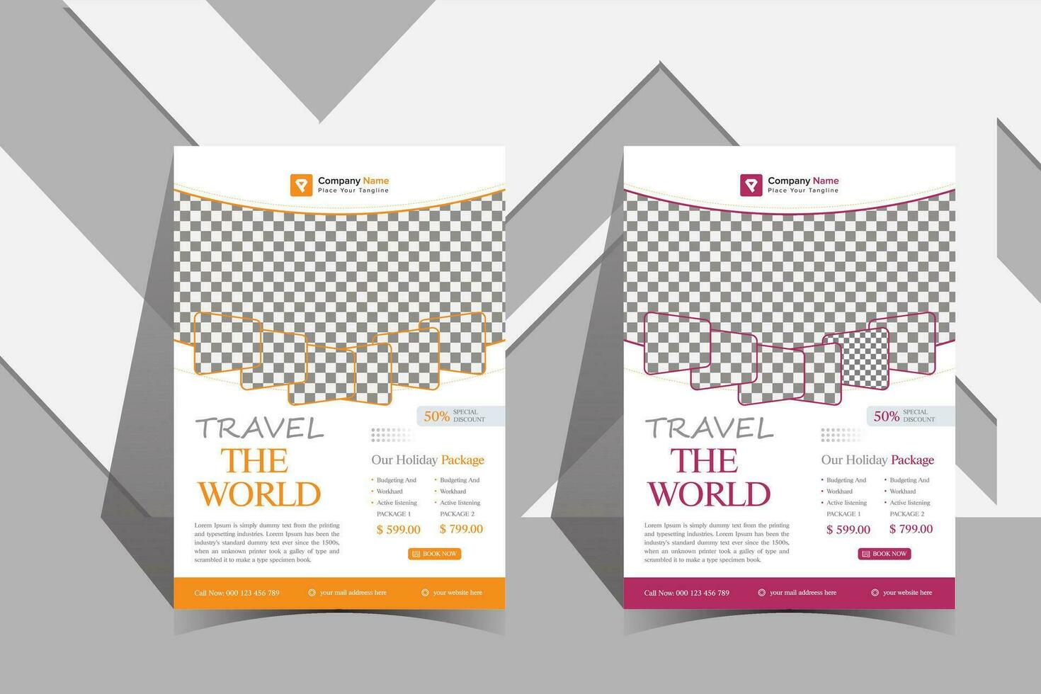 Travel the world Explore adventure flyer template design vector