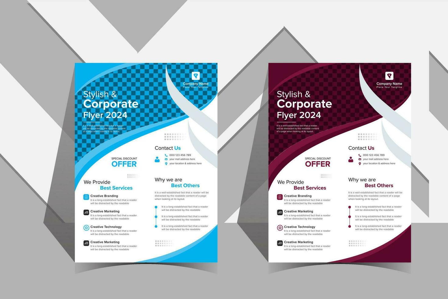 Stylish Corporate flyer 2024 template design vector