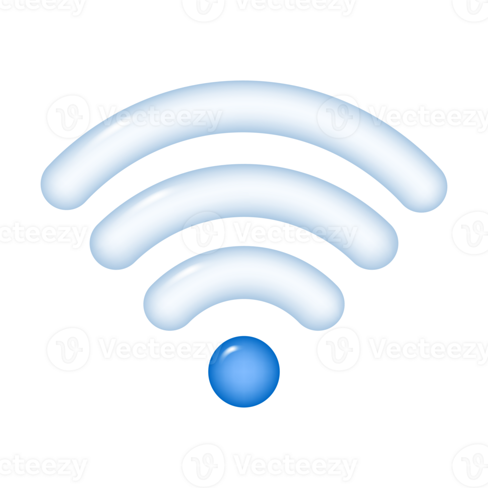 Wi-Fi icons that show the quality of the connection. Wireless internet signs isolated on a transparent background. PNG