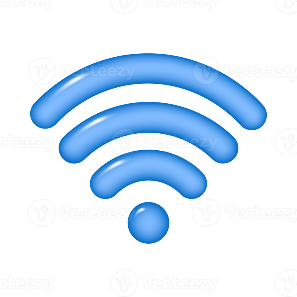 3d Wifi icono, inalámbrico Internet firmar, aislado en transparente antecedentes. png