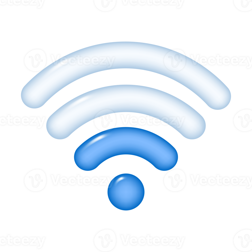 Wi-Fi icons that show the quality of the connection. Wireless internet signs isolated on a transparent background. PNG