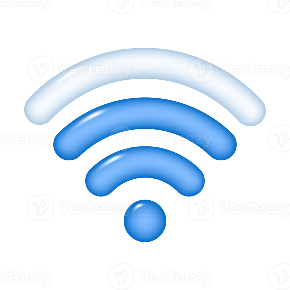 Wi-Fi icons that show the quality of the connection. Wireless internet signs isolated on a transparent background. PNG