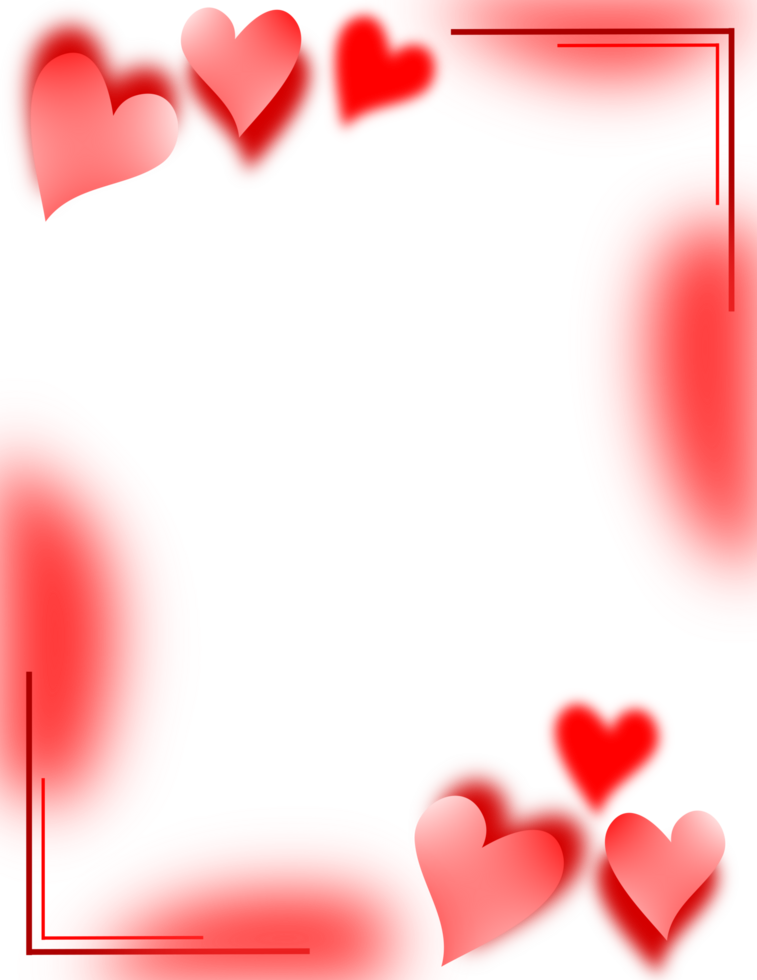 Valentines Frame, Love Hearts Background Border. png