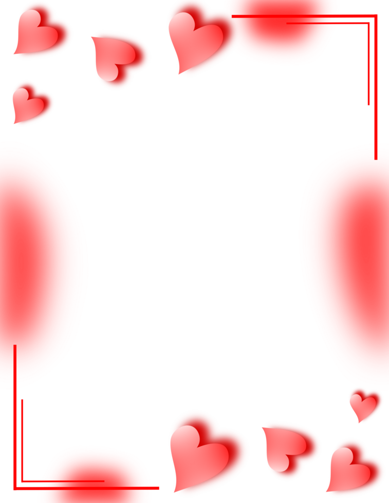 Valentines Frame, Love Hearts Background Border. png