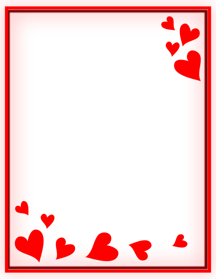 rojo marco con amor corazones. enamorado frontera antecedentes. png