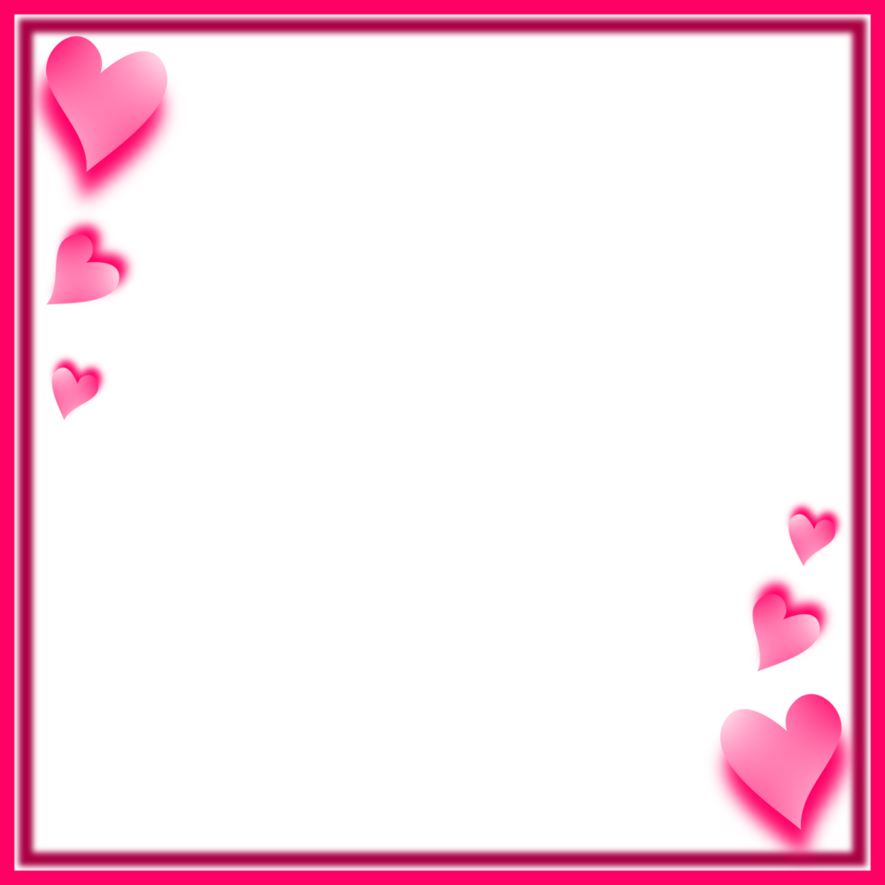 Cute valentines frame with love hearts border background. png