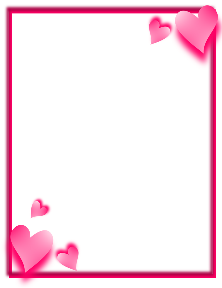 Cute valentines frame with love hearts border background. png