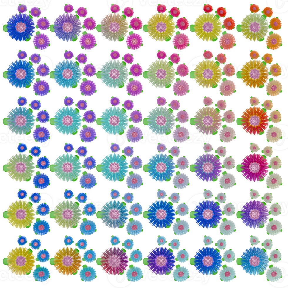 3d flowers background colorful png
