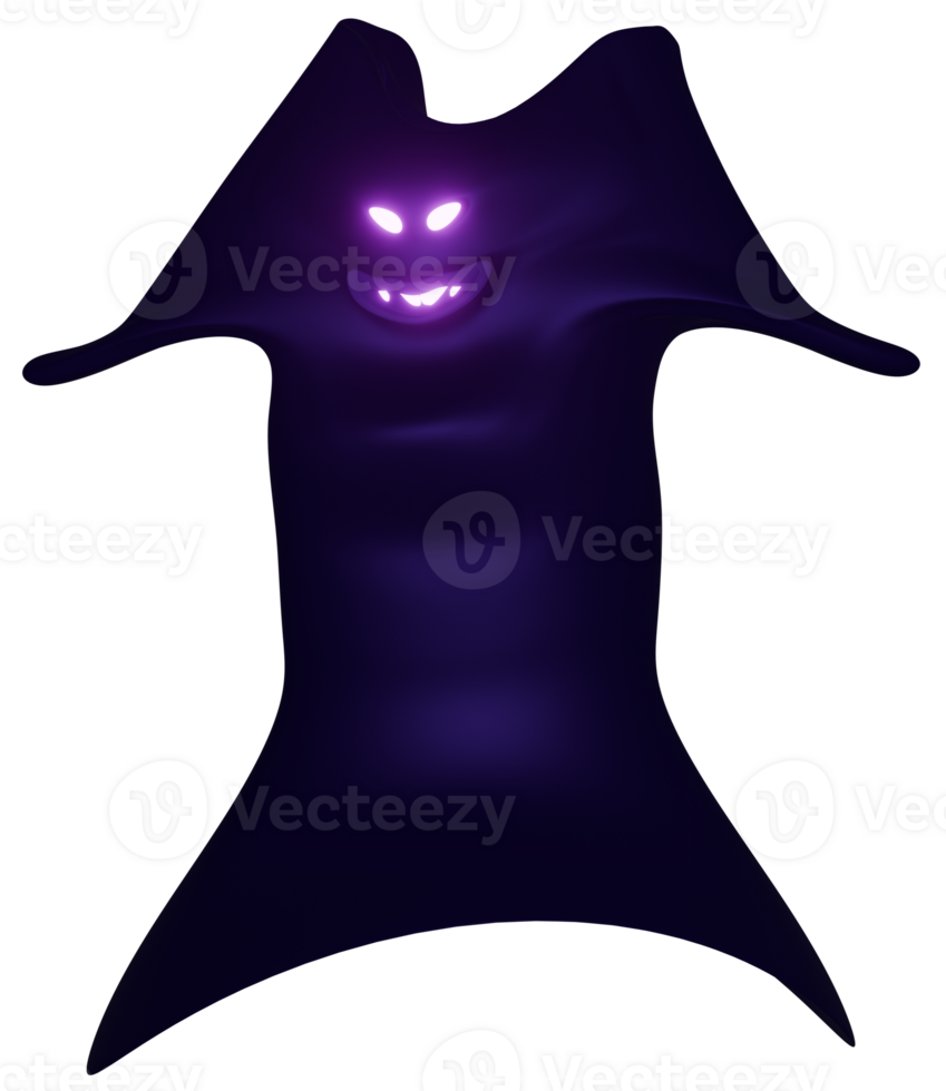 3d personage geest Purper blauw met gloeiend ogen png