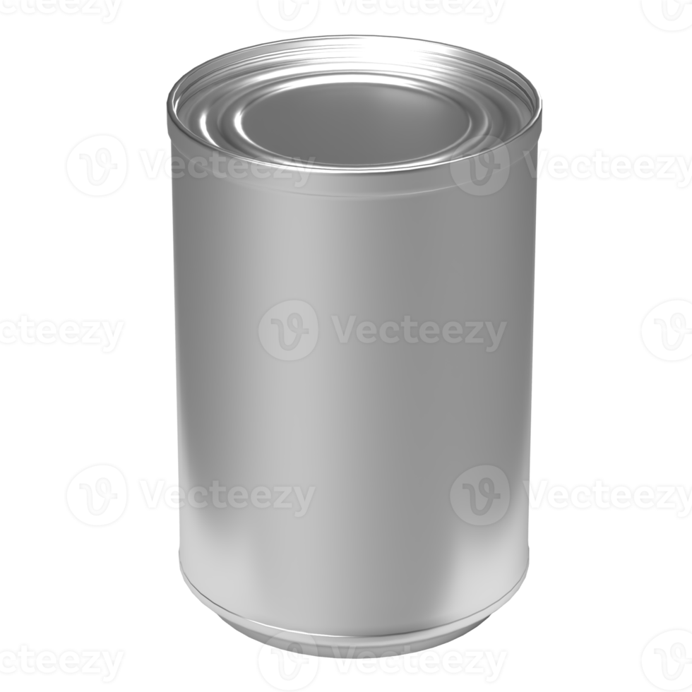 The aluminium can for food and drink concept 3d rendering. png