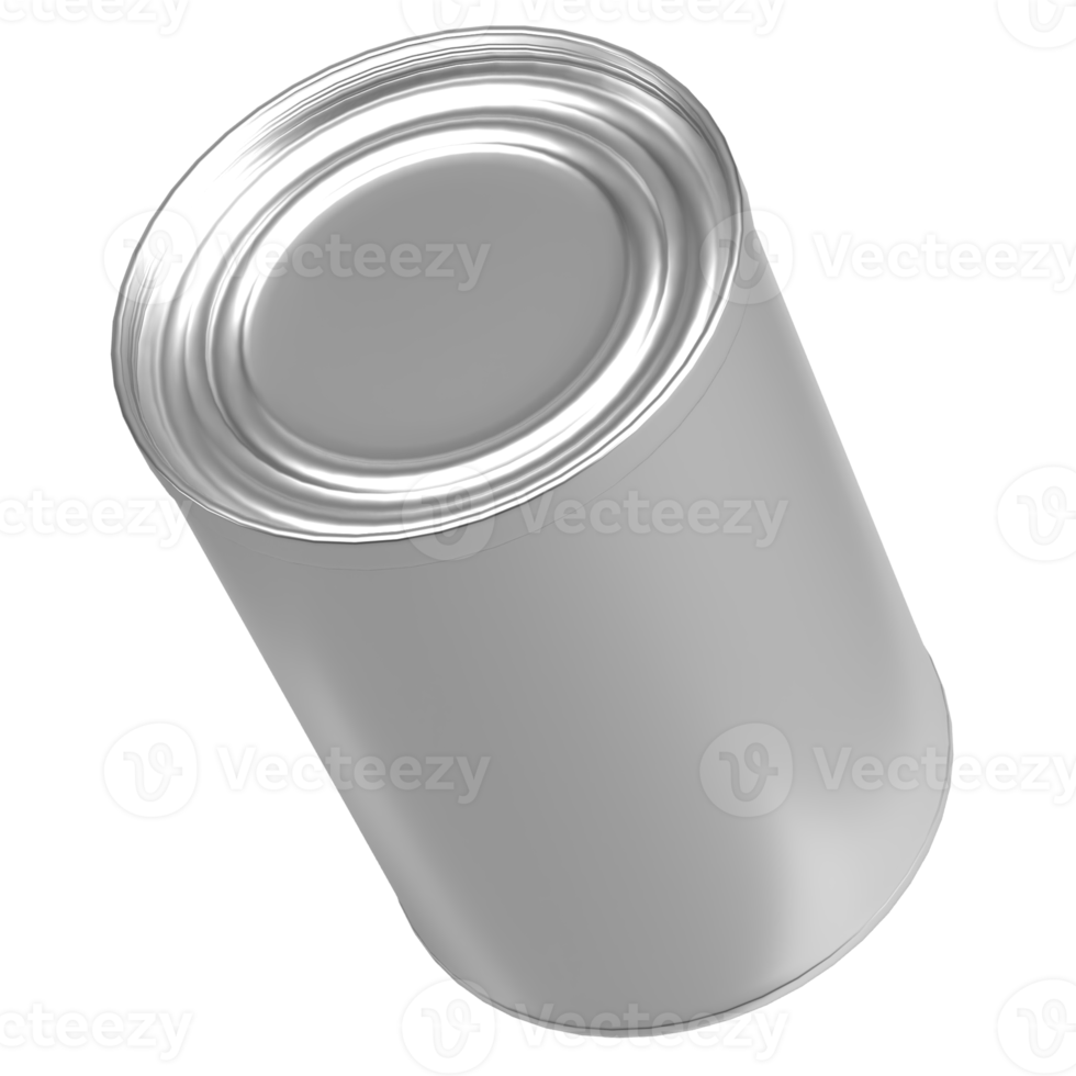 The aluminium can for food and drink concept 3d rendering. png