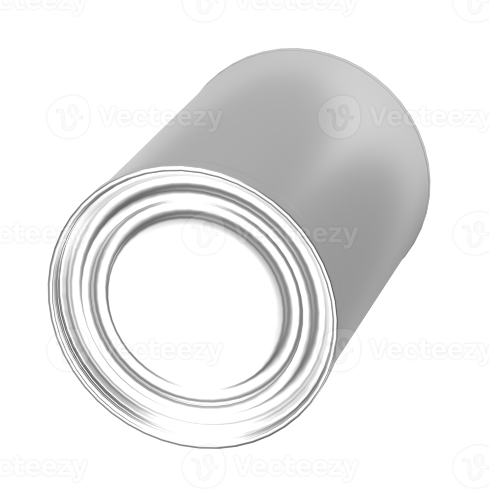 The aluminium can for food and drink concept 3d rendering. png