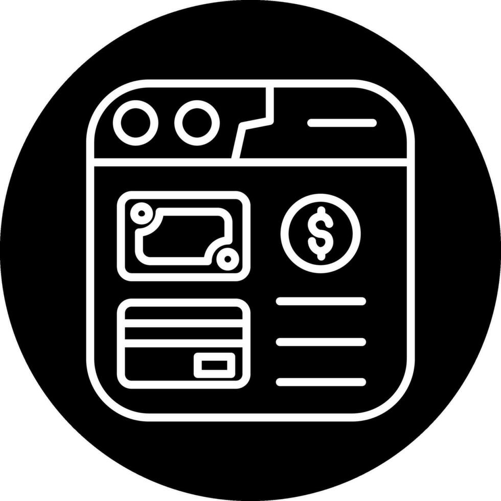 icono de vector de pago en línea