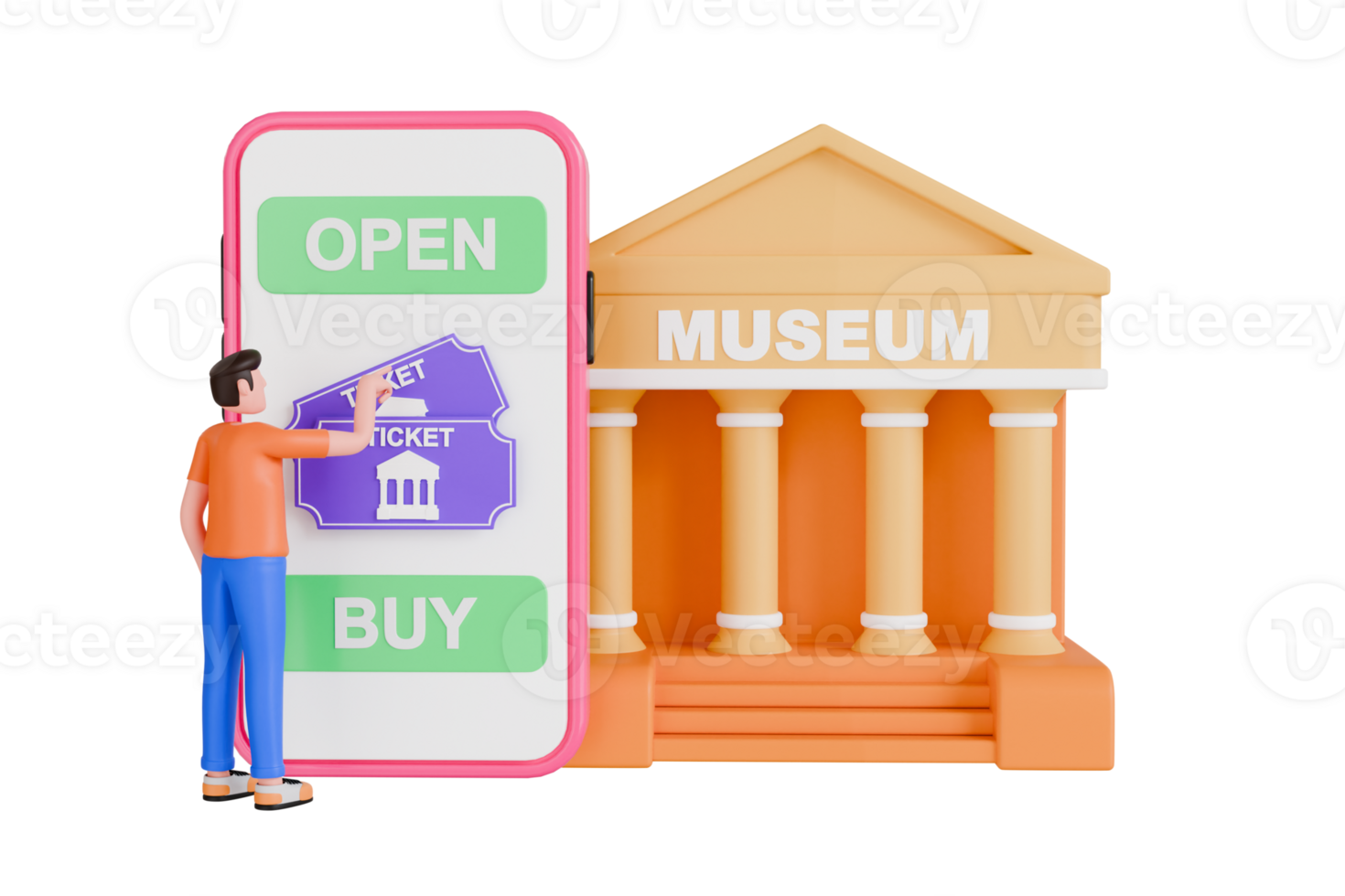 museum ticket 3d illustratie png