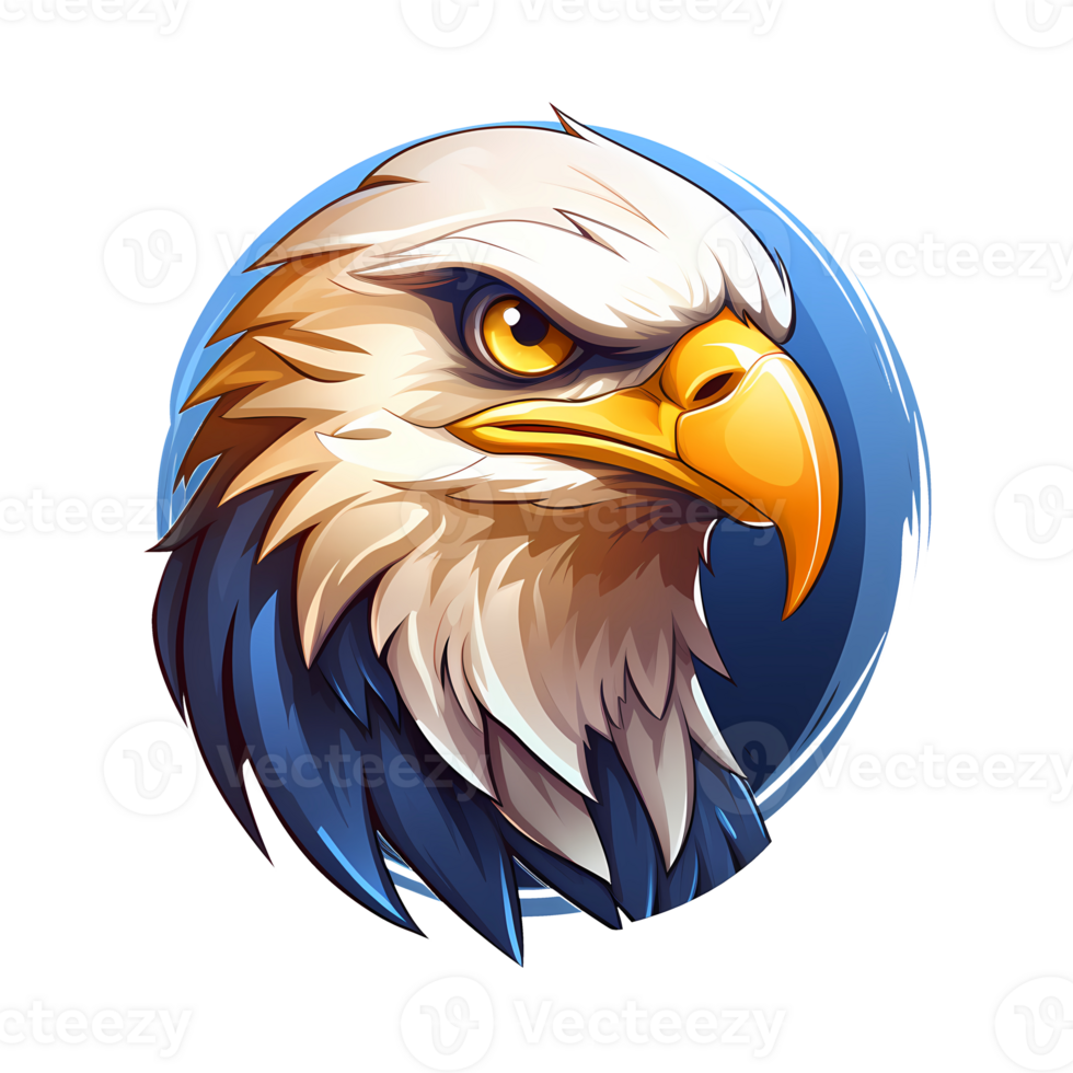 AI generated cute eagle art illustrations for stickers, tshirt design, poster etc png