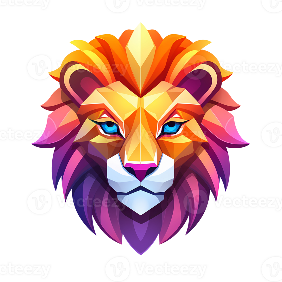 AI generated cute lion art illustrations for stickers, tshirt design, poster etc png