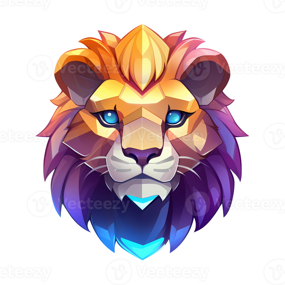 AI generated cute lion art illustrations for stickers, tshirt design, poster etc png