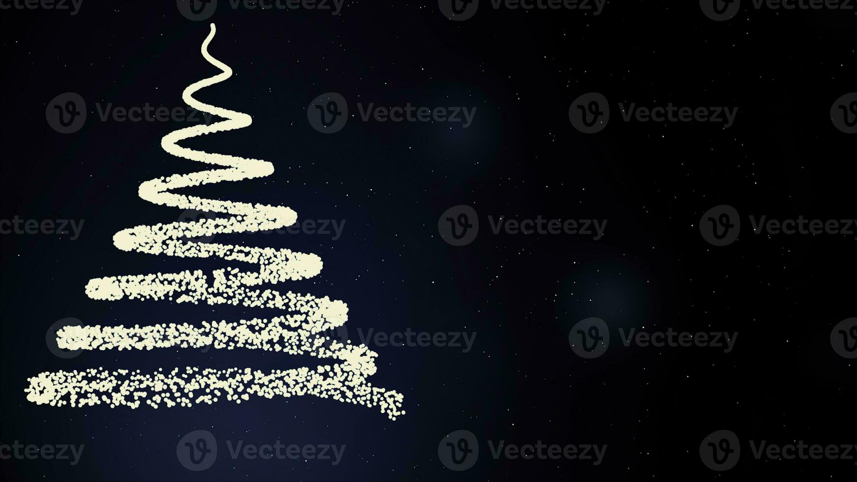 abstracto, espiral navidades árbol con que cae arriba copos de nieve y brillante luces en oscuro rojo fondo, invierno Días festivos símbolo. neón navidades árbol, contento nuevo año, alegre navidades concepto. foto